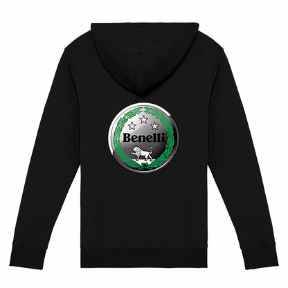 Sweat-shirt noir zippé Benelli