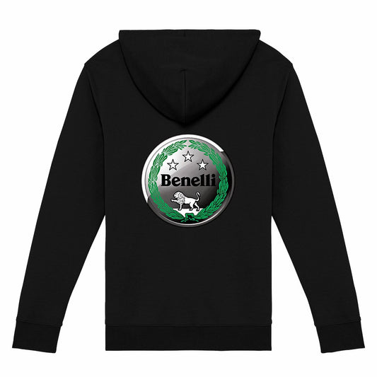 Sweat-shirt noir zippé Benelli