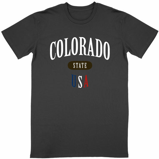 T-shirt noir unisexe manches courtes U.S. 50 States