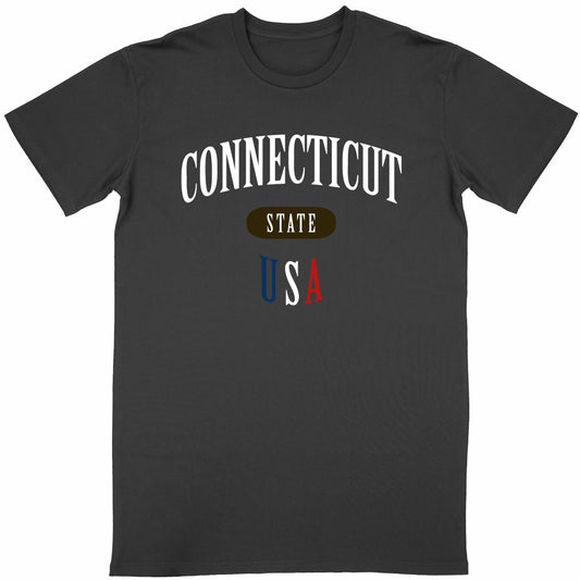 T-shirt noir unisexe manches courtes U.S. 50 States