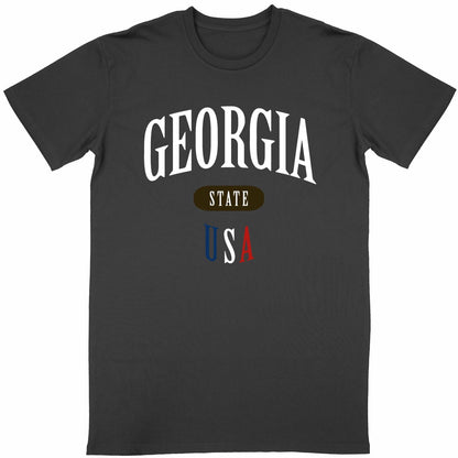 T-shirt noir unisexe manches courtes U.S. 50 States