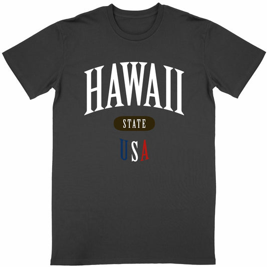 T-shirt noir unisexe manches courtes U.S. 50 States
