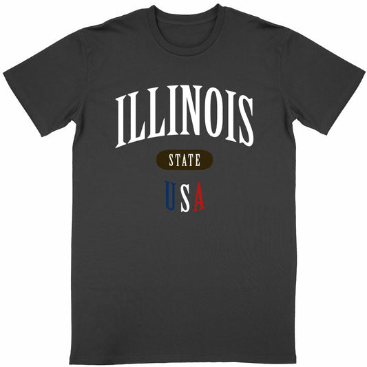 T-shirt noir unisexe manches courtes U.S. 50 States