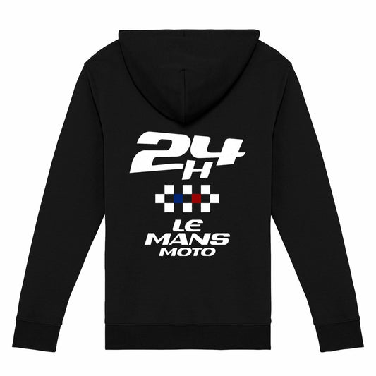 Sweat-shirt noir zippé Le Mans Moto