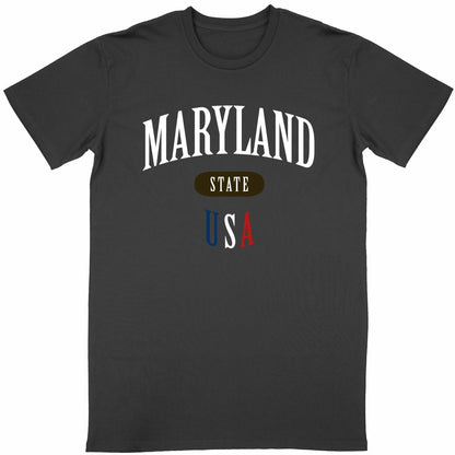 T-shirt noir unisexe manches courtes U.S. 50 States