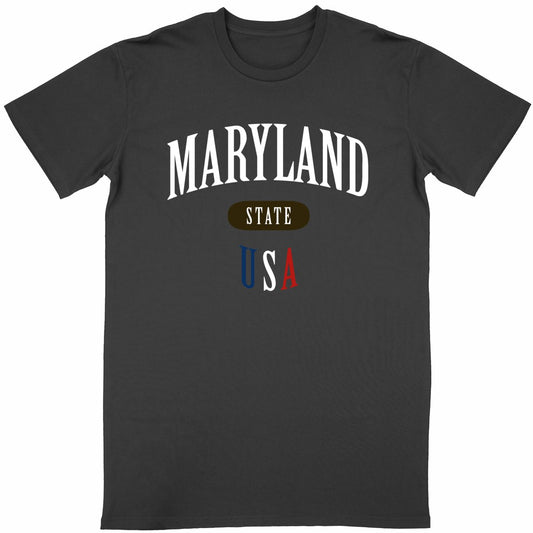 T-shirt noir unisexe manches courtes U.S. 50 States