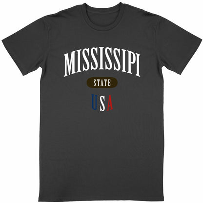 T-shirt noir unisexe manches courtes U.S. 50 States