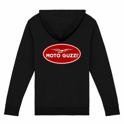 Sweat-shirt noir zippé Moto Guzzi