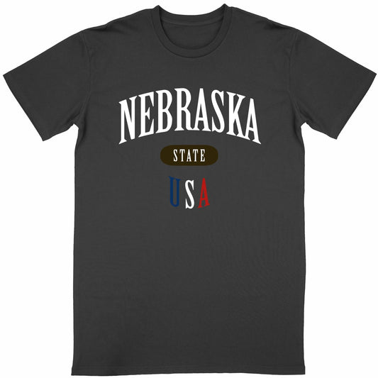 T-shirt noir unisexe manches courtes U.S. 50 States