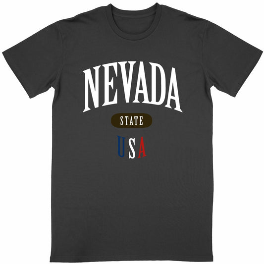 T-shirt noir unisexe manches courtes U.S. 50 States