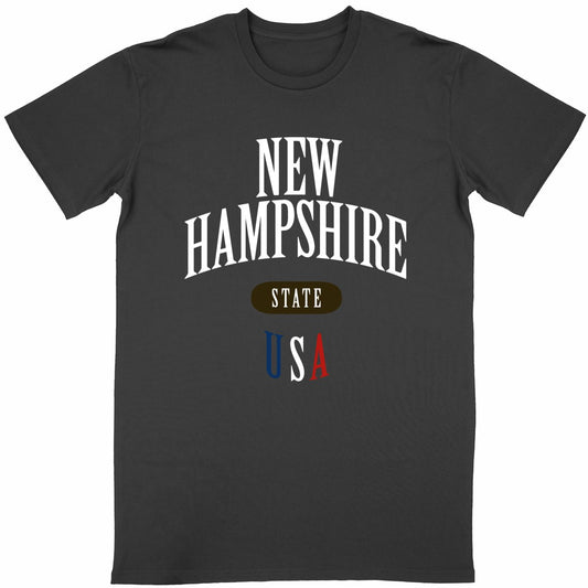 T-shirt noir unisexe manches courtes U.S. 50 States