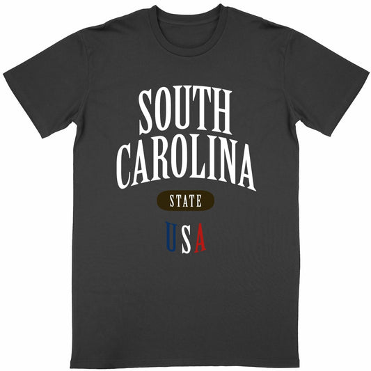 T-shirt noir unisexe manches courtes U.S. 50 States