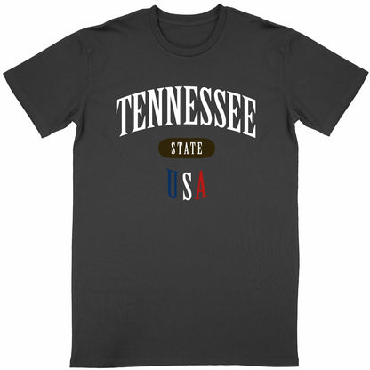 T-shirt noir unisexe manches courtes U.S. 50 States