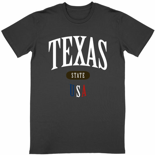 T-shirt noir unisexe manches courtes U.S. 50 States