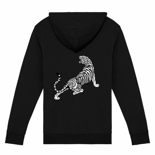 Sweat-shirt noir zippé Tiger