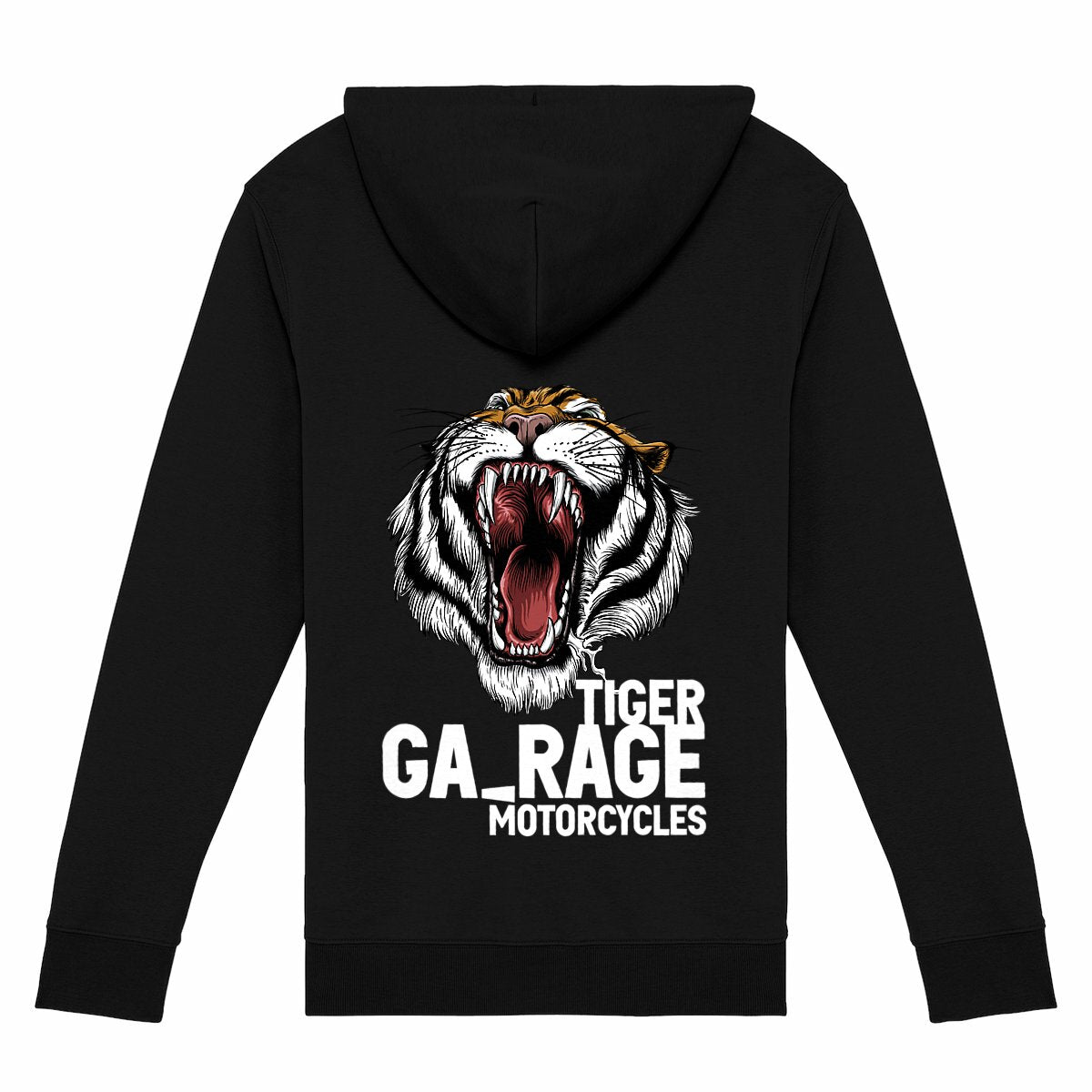 Sweat-shirt noir zippé Tiger Garage