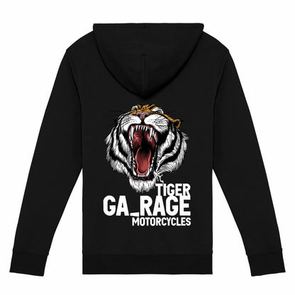 Sweat-shirt noir zippé Tiger Garage