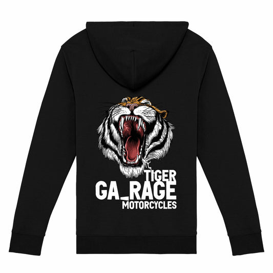Sweat-shirt noir zippé Tiger Garage