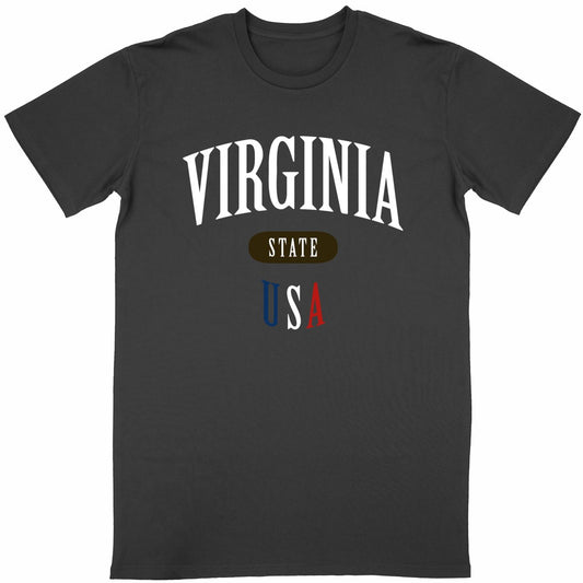 T-shirt noir unisexe manches courtes U.S. 50 States