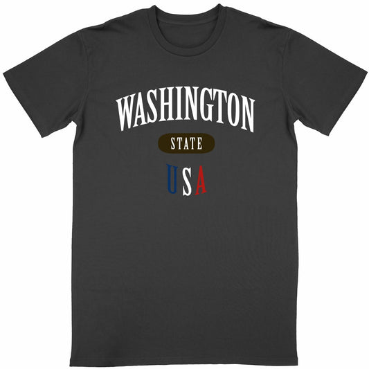 T-shirt noir unisexe manches courtes U.S. 50 States