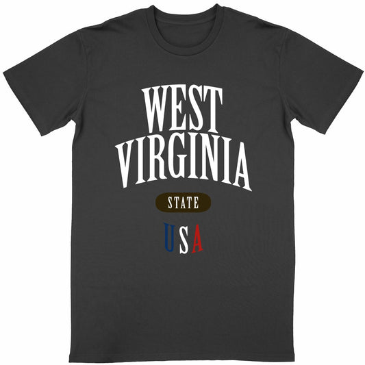 T-shirt noir unisexe manches courtes U.S. 50 States