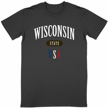 T-shirt noir unisexe manches courtes U.S. 50 States
