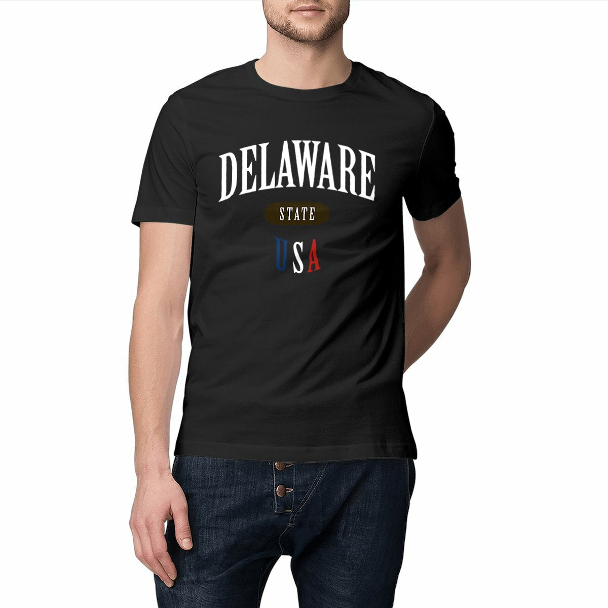 T-shirt noir unisexe manches courtes U.S. 50 States