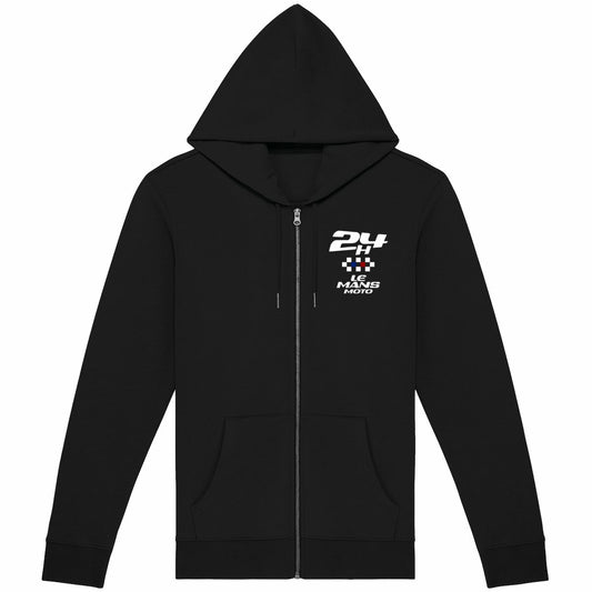 Sweat-shirt noir zippé Le Mans Moto