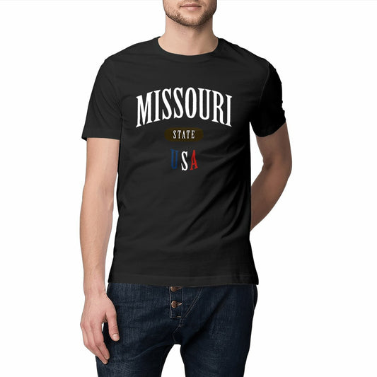T-shirt noir unisexe manches courtes U.S. 50 States