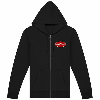 Sweat-shirt noir zippé Moto Guzzi