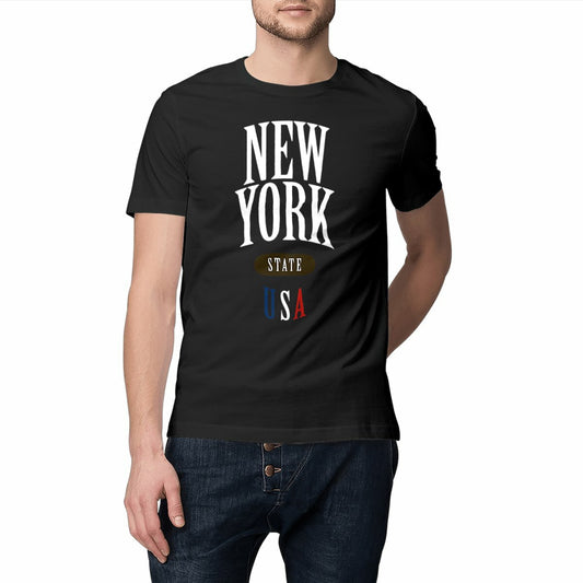 T-shirt noir unisexe manches courtes U.S. 50 States