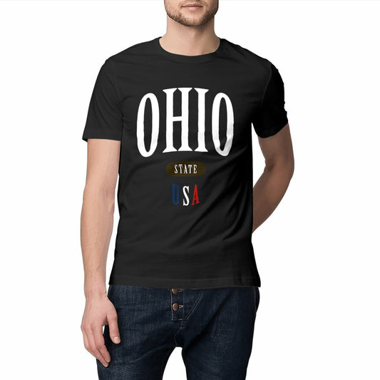 T-shirt noir unisexe manches courtes U.S. 50 States