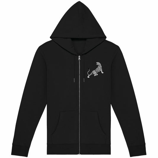 Sweat-shirt noir zippé Tiger