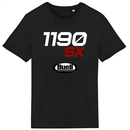 T-shirt unisexe Buell Motorcycles 1190 SX face et dos • Vêtement coton bio • Culture Moto