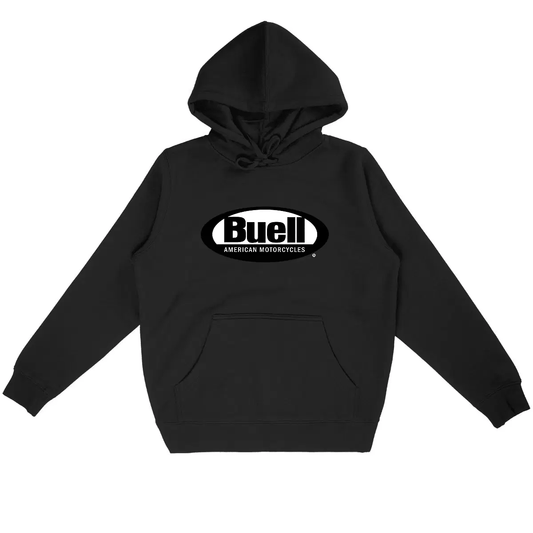 Sweat-shirt à capuche, hoodie noir Buell Motorcycles