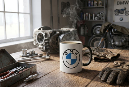 Mug blanc brillant en céramique • BMW