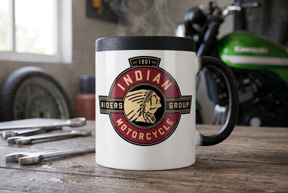 Mug blanc brillant en céramique • Indian Motorcycle