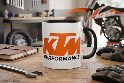 Mug blanc brillant en céramique • KTM