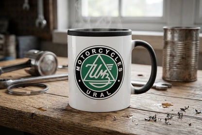 Mug blanc brillant en céramique • Ural Motorcyces