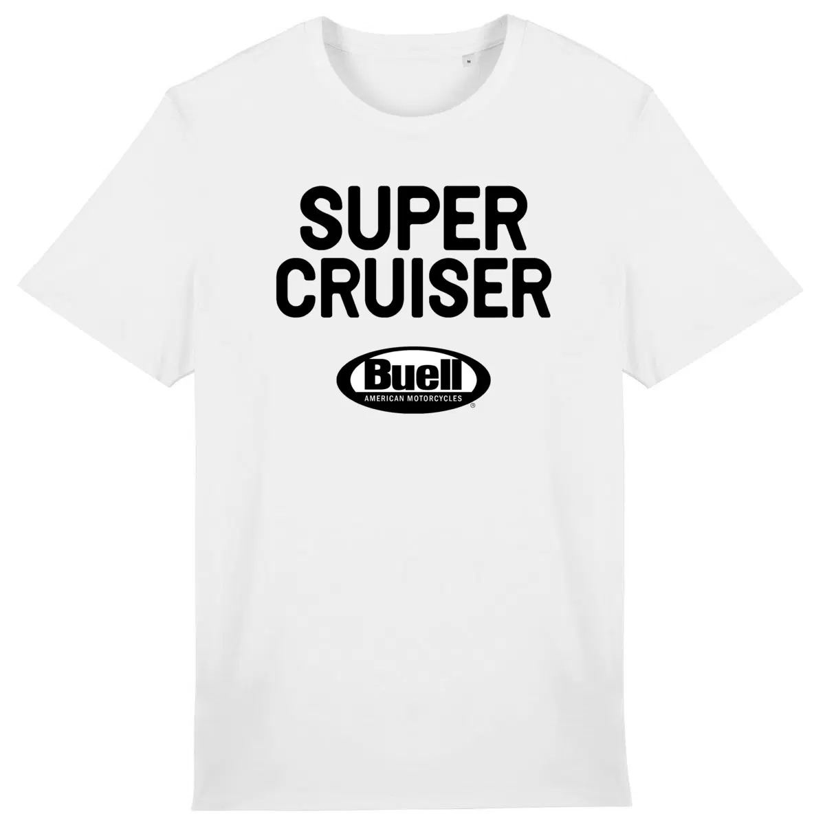 T-shirt unisexe Buell Motorcycles Super Cruiser face et dos • Vêtement coton bio • Culture Moto