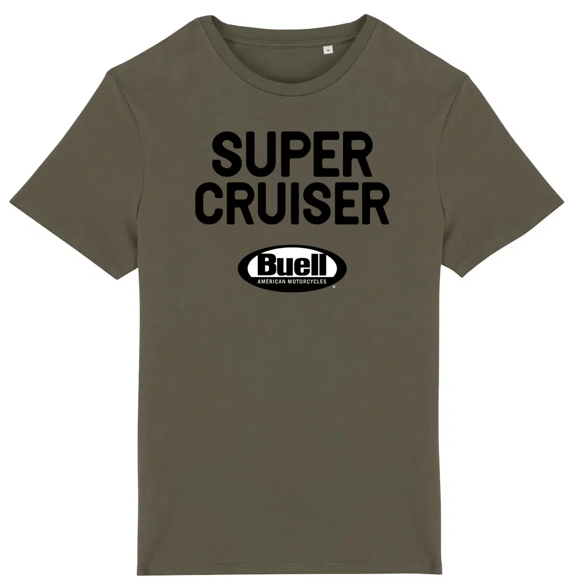 T-shirt unisexe Buell Motorcycles Super Cruiser face et dos • Vêtement coton bio • Culture Moto