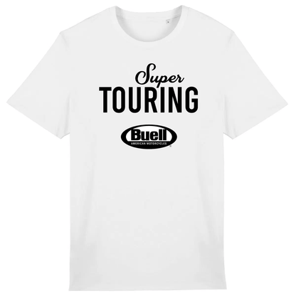 T-shirt unisexe Buell Motorcycles Super Touring face et dos • Vêtement coton bio • Culture Moto