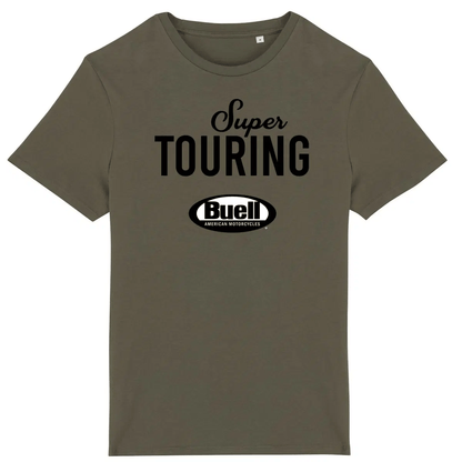 T-shirt unisexe Buell Motorcycles Super Touring face et dos • Vêtement coton bio • Culture Moto