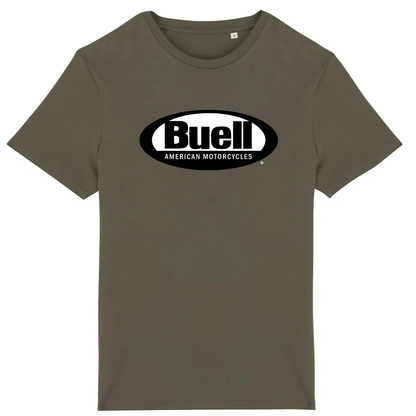 T-shirt unisexe Buell Motorcycles face et dos • Vêtement coton bio • Culture Moto