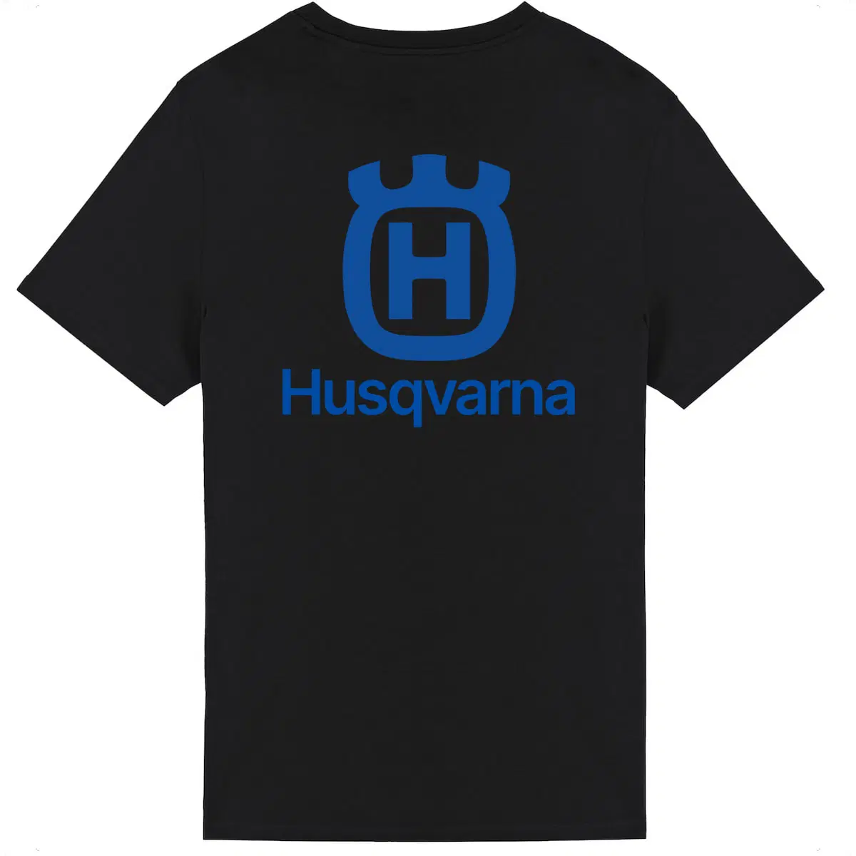 T-shirt noir manches courtes Husqvarna logo dos