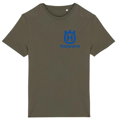 T-shirt kaki manches courtes Husqvarna logo face