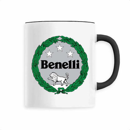 Mug blanc brillant en céramique • Benelli