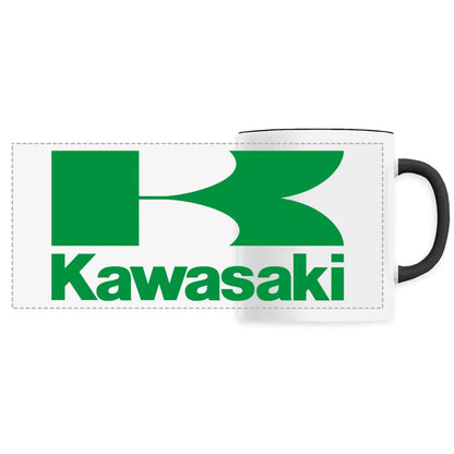 Mug blanc brillant en céramique • Kawasaki