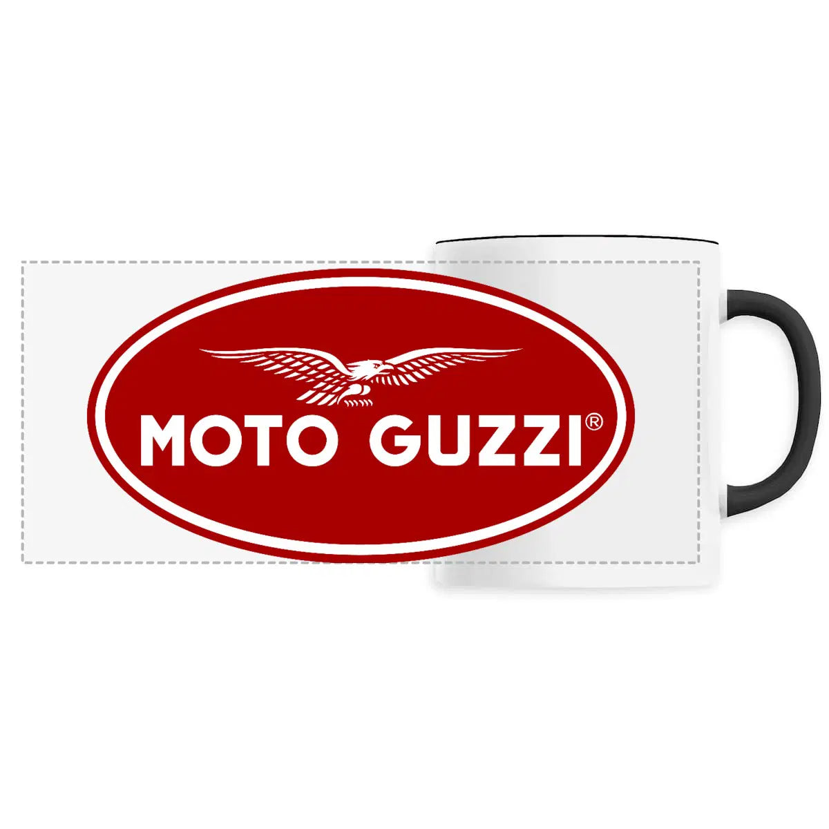 Mug blanc brillant en céramique • Moto Guzzi