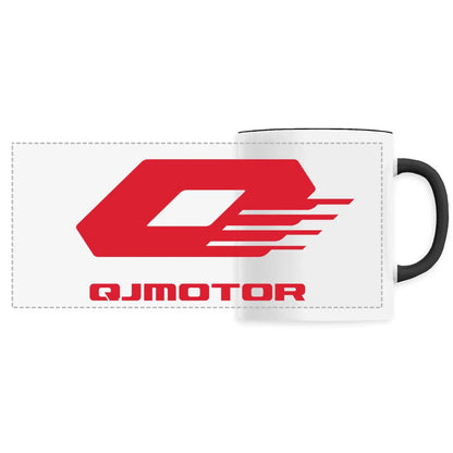 Mug blanc brillant en céramique • QJ Motor